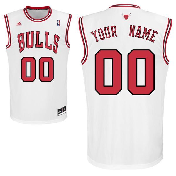 Adidas Chicago Bulls Youth Custom Replica Home White NBA Jersey
